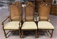 Six Heritage Furniture Oak Finish Dining Chairs