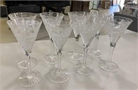 Eight Stuart "BeaconsField" Crystal Wine Glasses