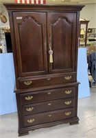 Cherry Chippendale Style Entertainment Armoire