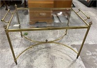 Vintage Brass Handled Coffee Table