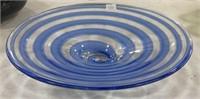 Lite Blue Swirl Center Piece Bowl