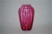 Vintage Cranberry Glass Vase 8"h