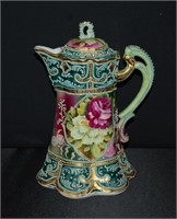 Antique HP with Moriage & Gold Guilt Chocolate Pot