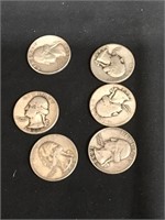7 Washington Silver Quarters