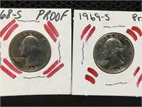 1968 & 1969 Washington Quarter Proofs