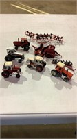 Assorted toy tractors and machinery