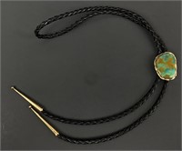 Tested 14K Gold & Turquoise Southwestern Bolo Tie