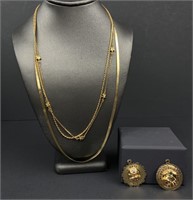 (2) 14K Gold Pendants & (3) 14K Gold Necklaces