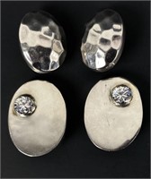 (2) Pairs Of Designer Sterling Earrings
