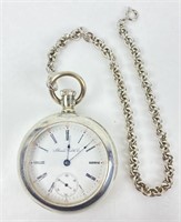 Illinois Watch Co Coin Silver Pocket Watch