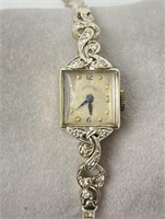 Vintage 14K Gold & Diamond Hamilton Ladies Watch