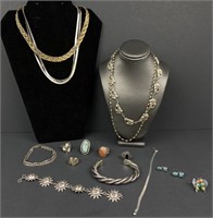 Lot Of Assorted Sterling Silver Jewelry 5.2ozt