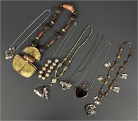 (7) Pat Garrett Handmade Necklaces & (1) Brooch