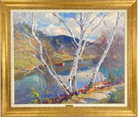 Emile Gruppe "Reflections" Oil Painting On Canvas