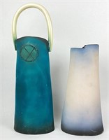 (2) Gail Kendall Tall Ceramic Vases