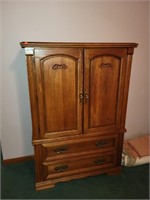 Solid Wood Dresser W/ 2 Drawers Approx 40 x 58 x