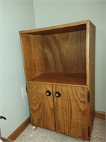 Rolling Wood Cabinet W/ Doors Approx 22 x 36 x 14