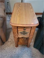 Side Table W/ Small Drawer Approx  25 x 12 x 23