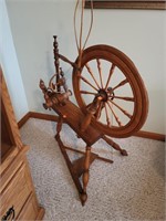 Wooden Decor Spinning Wheel  Decor Only