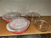 4 Cnt Covered Pyrex Dishes