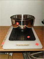 Lot of Cutting Boards & Stainless Mixing Bowls