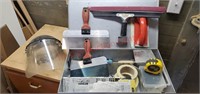 Drywall tool kit in metal case.