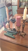 Lot of Candle Holders and Candles