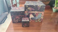 Set 3 Decorative Rooster Boxes