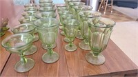 Set 23 Vintage Green Glasses