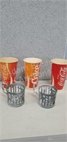 2 Coca-Cola vintage galvanized cup holders
