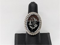 Vintage Whiting & Davis Adjustable Hematite Ring