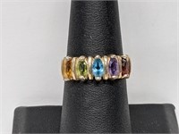 .925 Sterling Silver Multi Gemstone Ring