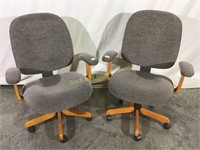 2 Office rolling chairs adjustable height & tilt