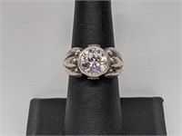 Sterling Ring with 8 mm Round CZ – 6.1 Grams