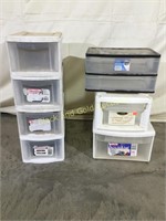 7 Sterilite plastic storage drawers