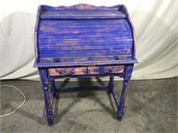 Painted Wood Roll-Top Desk.