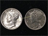 1943&1944 UNC Mercury Dimes