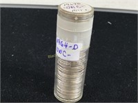 Roll of 1964-D Silver Roosevelt Dimes UNC