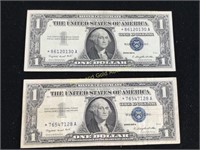 2-1957 $1 Silver Certificates Star Notes