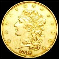 1835 $5 Gold Half Eagle UNCIRCULATED