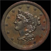 1854 Braided Hair Half Cent UNCIRCULATED