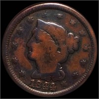 1844 Braided Hair Large Cent NICELY CIRCULATED