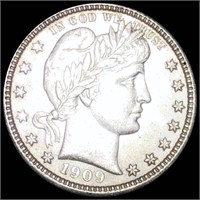 1909-D Barber Silver Quarter CLOSELY UNCIRCULATED