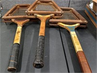 Lot of 3 Vintage Wooden Tennis Racquets