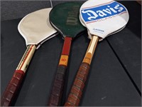 Lot of 3 Vintage Tennis Racquets with Covers