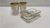 24k Gold Trim Glassware K15B I