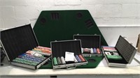 Poker Table Top  and Cases of Chips M10A