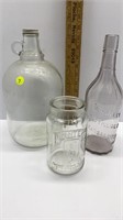 3-VINTAGE GLASS BOTTLES