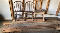 Wood pile, chairs