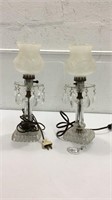 Crystal Table Lamps w/Shades K7D